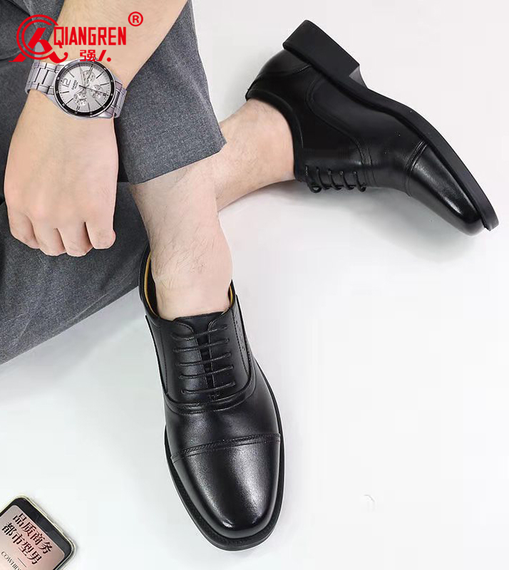 3515强人正品三接头皮鞋男真皮透气商务正装鞋头层牛皮三节头皮鞋