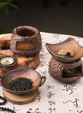 中式复古陶瓷茶道烤香炉禅意茶艺炉家用精油香粉熏香炉蜡烛烤茶炉