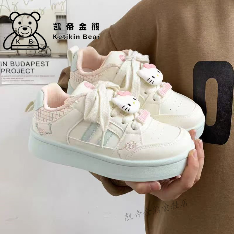 女童板鞋个性面包鞋2026秋季新款儿童运动鞋Kitty鞋子女孩小白鞋,淘宝优惠券,粉丝福利购,淘宝优惠卷