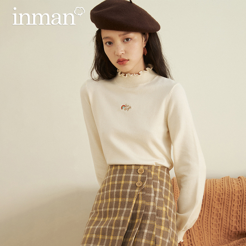 茵曼半高领2022年春季新款日系毛衣 茵曼筱茵毛衣