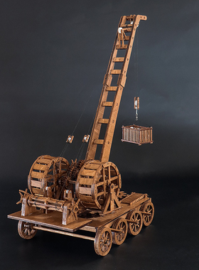 古代起重机成人拼图DIY模型摆件