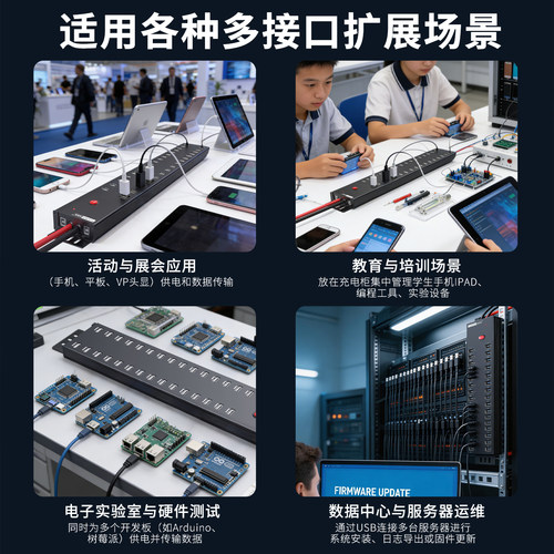 西普莱工业级30口usb分线器HUB电脑多接口扩展手机平板充电集线器 - 图1