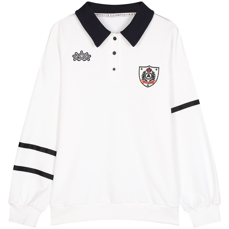 库恩玛维旗舰店学生上衣女年秋季新款卫衣宽松韩版长袖春秋薄款外套Polo衫潮3