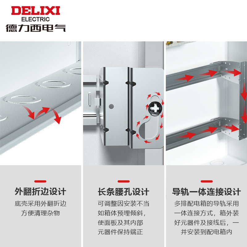 德力西强电箱家用室内明暗装强电布线箱空开断路器漏保透明金属盒-图1