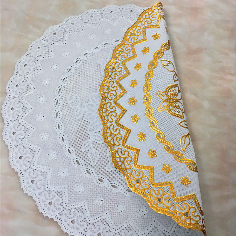 PVC烫金西餐垫防滑杯垫圆形托盘垫烟灰缸垫家用花瓶装饰垫 茶几垫,淘宝优惠券,粉丝福利购,淘宝优惠卷