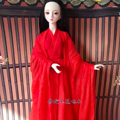 三分四分六分心怡可儿bjd兵人60cm 三生三世凤九红色古风娃娃衣服 - 图2