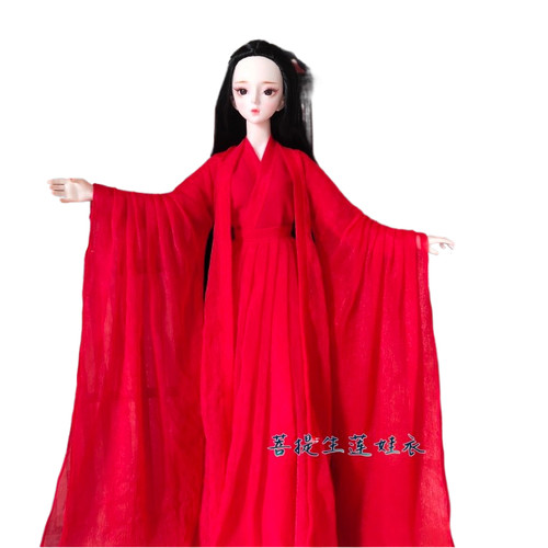 三分四分六分心怡可儿bjd兵人60cm 三生三世凤九红色古风娃娃衣服 - 图3