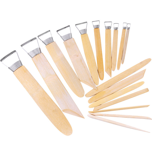 Toothed bamboo silt repair knife sculpture tool