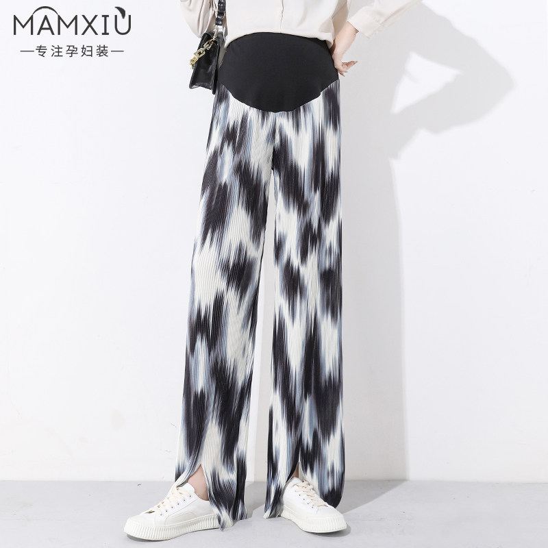妈妈秀孕妇阔腿裤秋季新款花裤子 妈妈秀孕妇阔腿裤