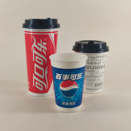 可乐杯子一次性商用红可乐蓝饮料杯百事蓝饮可口纸杯冷饮杯子可乐 - 图0