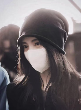 鞠婧祎同款帽子女款2025新款大头围卷边堆堆帽高级感春秋针织冷帽