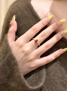 安可拉红色葫芦开口可调戒指