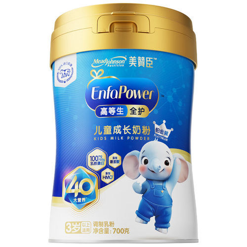 美赞臣高等生全护5段3岁以上含乳铁蛋白儿童牛奶粉铂金装700g*1罐 - 图0