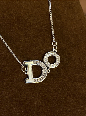 小众设计真金电镀贝壳锆石D字母项链女高级感轻奢颈链锁骨链夏季