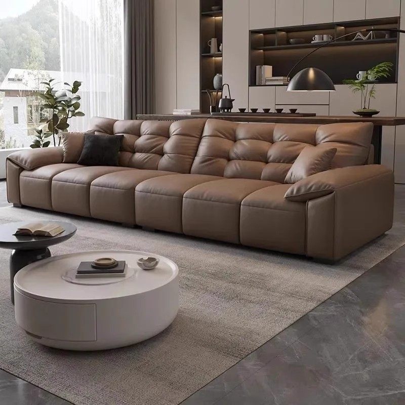 馨佰利真皮沙发2026年新款家居极简家用客厅大象耳朵直排皮艺沙发,淘宝优惠券,粉丝福利购,淘宝优惠卷