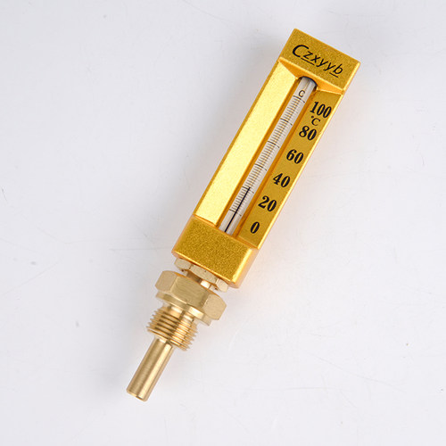 工业温度计 V型船用铜套温度计 WNY-11  100度  L=60mm   G1/2 - 图3