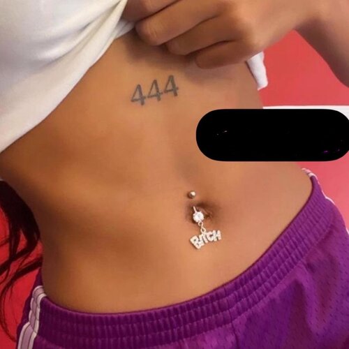 出口穿刺饰品316医用钢防过敏满钻字母bitch肚脐饰品肚脐环脐钉 - 图1