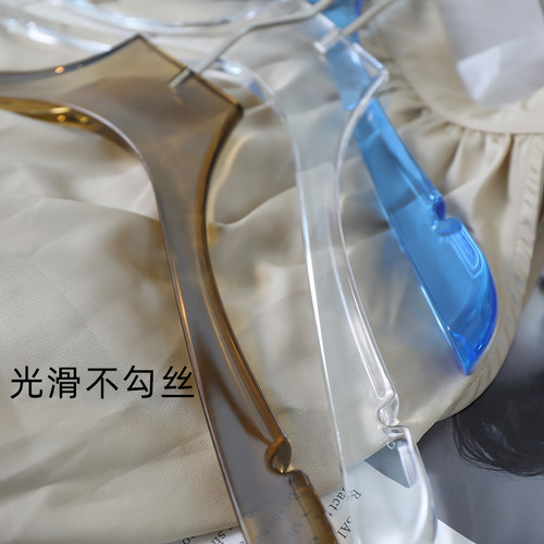 家用亚克力衣架高档婚纱皮草专用羊绒大衣挂女装透明水晶衣撑裤夹 - 图2