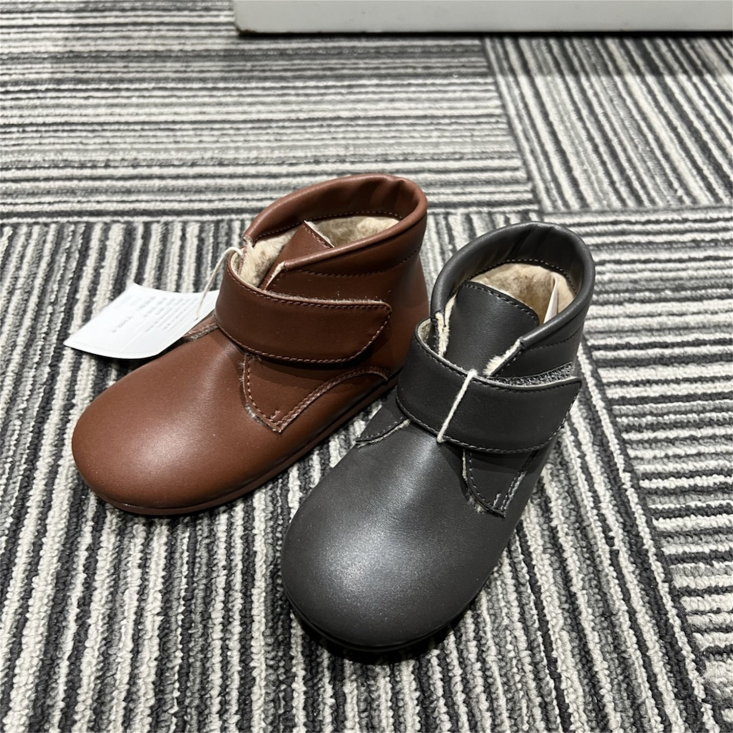 5Z 清仓西班牙Little Winkaa LW儿童加绒小皮鞋魔术贴秋冬 - 图2