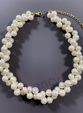 MONET打标双层琉璃珍珠项链