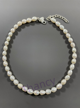 SD打标淡水珍珠短款锁骨链