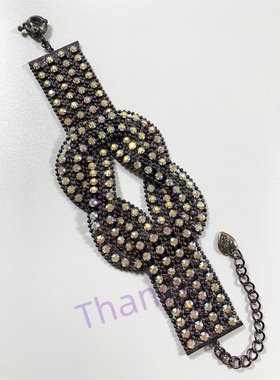 BJ打标紫黑色绳结手链