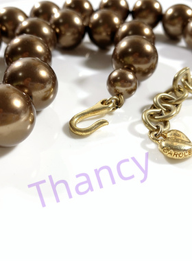 CAROLEE打标咖啡色琉璃珠项链