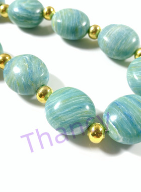 LULUS打标绿色天然石项链