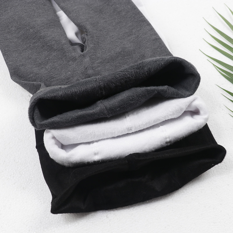 秋冬保暖短裤女童五分裤加薄绒校服内搭打底裤三分加绒白色中大童 - 图2