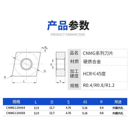 特固克外圆数控刀片CNMG120404/08-MT CT3000 TT8125 TT8115菱形 - 图2