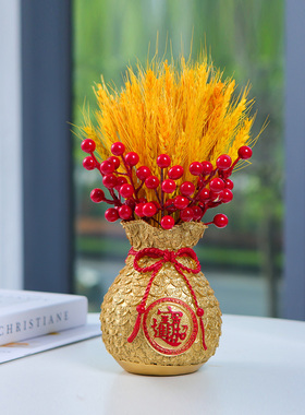 天然风干麦穗干花束客厅摆设黄金大麦装饰品金色小麦摆件仿真花