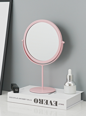 ins北欧网红台式化妆镜子宿舍女桌面便携大号学生小镜家用梳妆镜