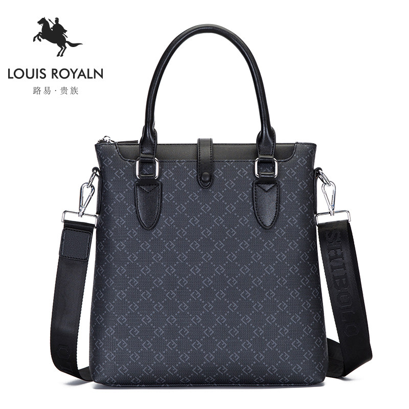 路易贵族潮男士手提包竖款a4文件包 路易贵族男士包袋