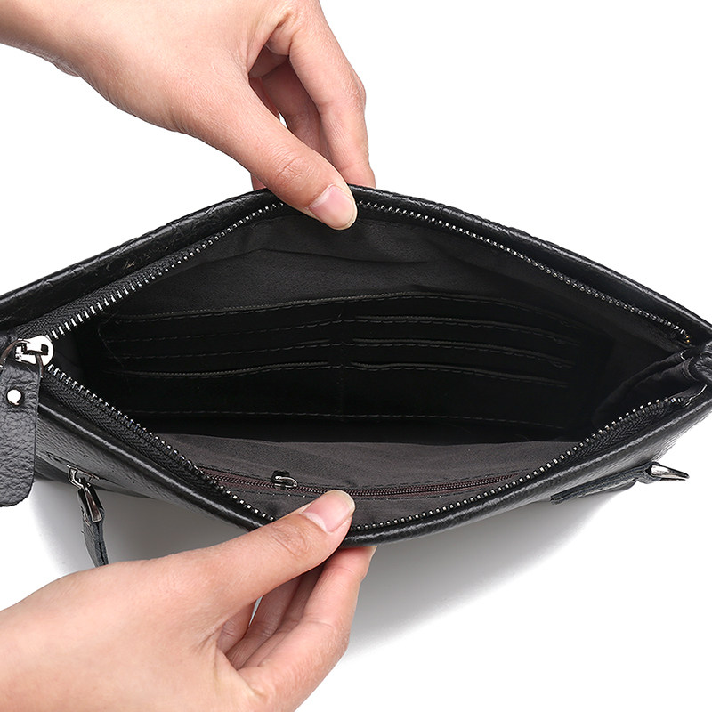 鳄鱼男真皮大容量青年商务牛皮夹包 路易贵族男士包袋