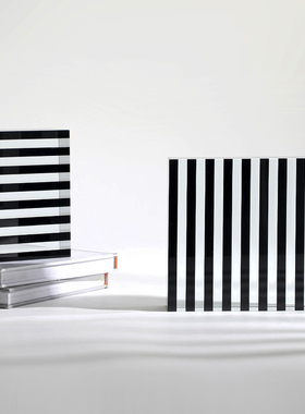 横条纹水晶方块砖装饰品摆件