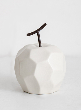 几何陶瓷苹果雪梨桌面装饰品摆件