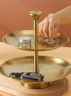 多层金属不锈钢托盘装饰品摆件