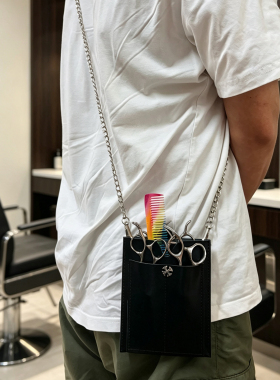 真皮便携美发剪刀收纳腰包