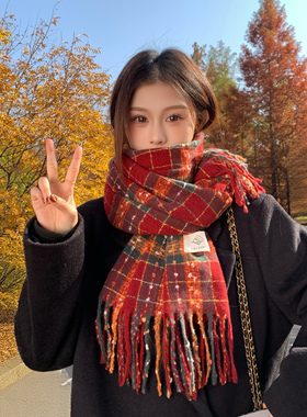 圣诞节新年红色围巾女款2026新款