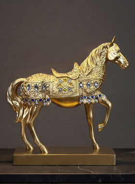 桌面马客厅装饰摆件玄关高端大气