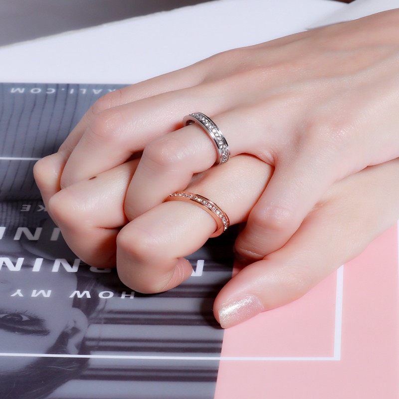 ck情侣对戒专柜代购官网正品简素圈 晶翼居戒指/指环