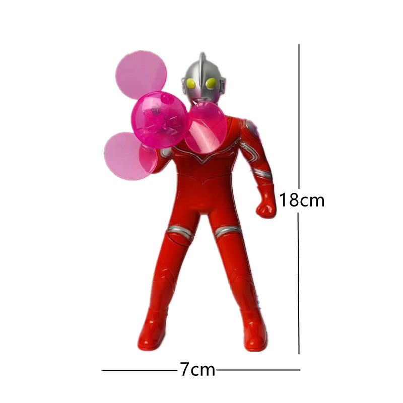 迷你按压奥特曼风扇玩具手持式户外风扇便携发光超人风扇办公室 - 图3