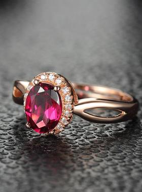 天然托帕石戒指925银铂金女款指环原石宝石饰品生日礼物婚戒