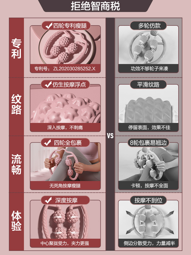 新迪玛森环形夹腿部瘦腿神器多功能按摩器小腿肌肉消除放松按摩滚 - 图0