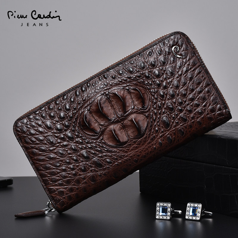 皮尔卡丹男士鳄鱼皮休闲潮男手拿包 酷大服饰男士包袋