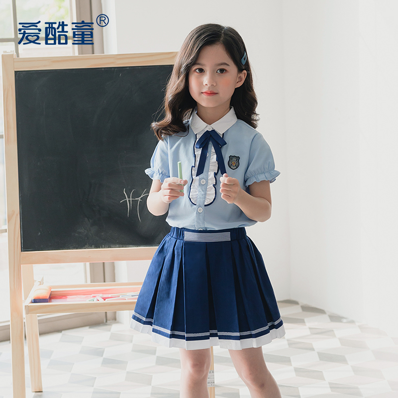 一年级小学生校服夏装纯棉儿童表演服幼儿园园服夏款毕业照班服 - 图1