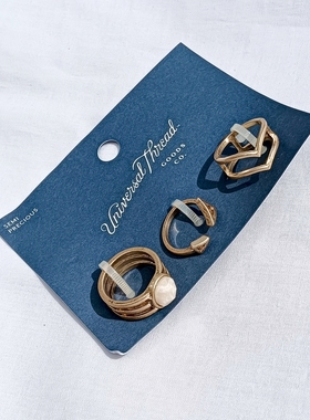 青岛外贸流行饰品欧美原单正品个性亚光金小众异形热卖精品戒指