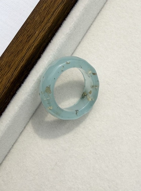 青岛外贸流行饰品欧美原单个性小众设计热卖抽象玉色精品戒指