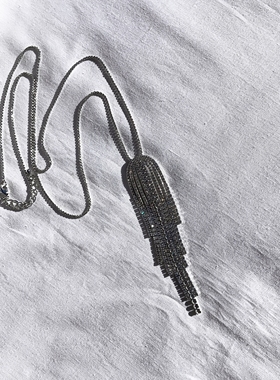 青岛外贸流行饰品欧美原单正品个性小众设计感锆石流苏精品项链