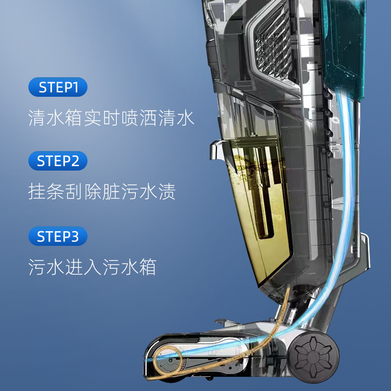 全自动家用手持无线语音洗地机吸拖洗一体吸尘器自清洁擦洗拖地机-图1